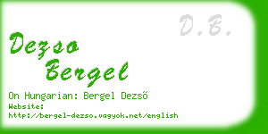 dezso bergel business card